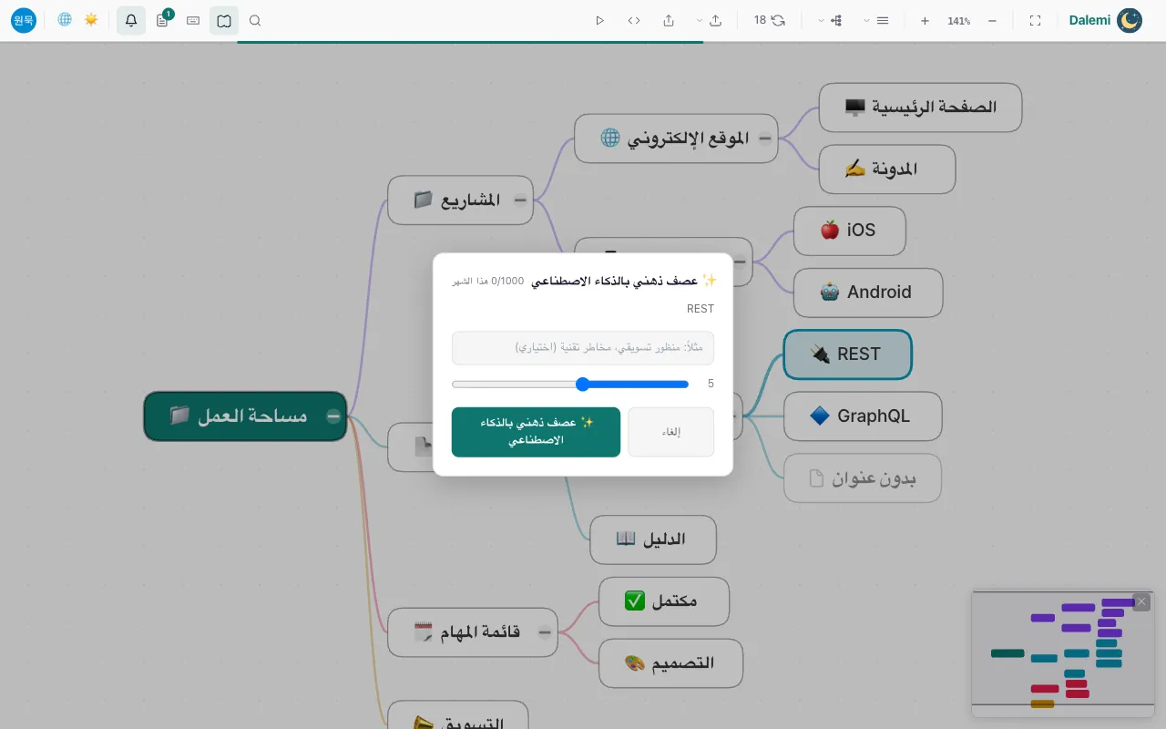 توسيع الأفكار بالذكاء الاصطناعي