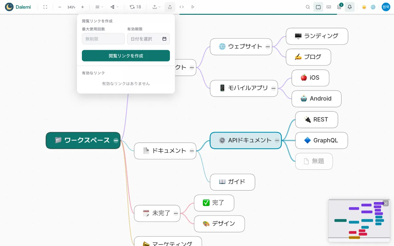 閲覧専用リンクの共有